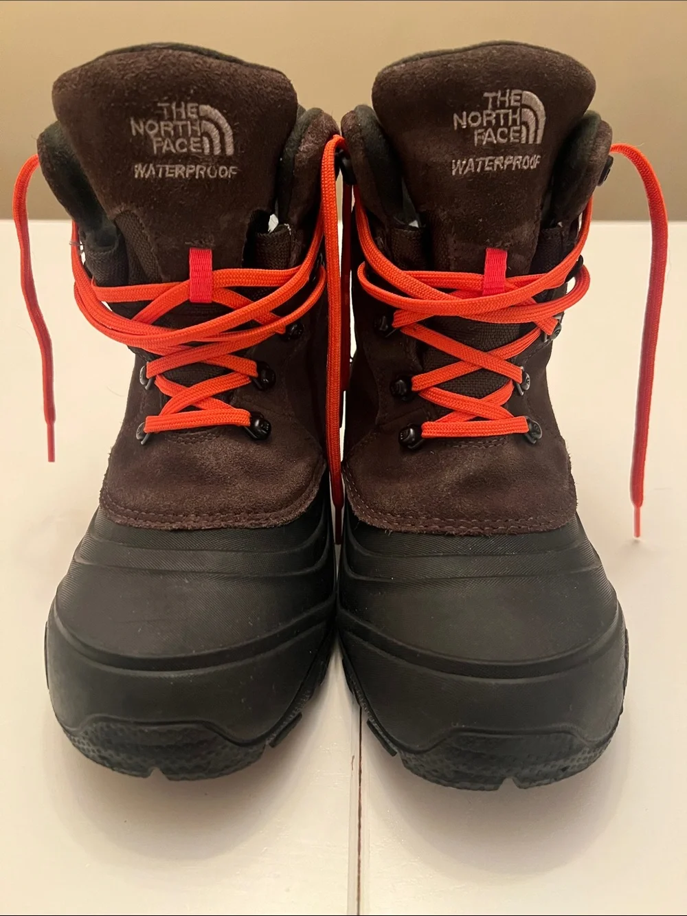 The North Face Brown & Orange Waterproof Winter Boots